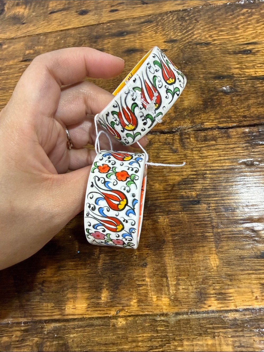 Hand painted napkin holders by Nimet